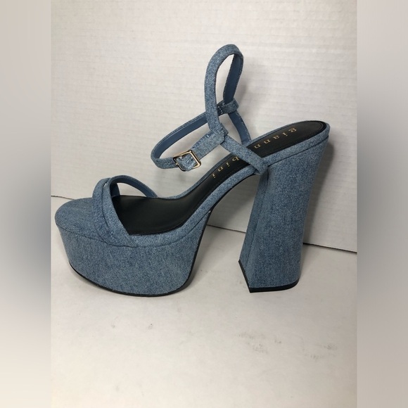 Gianni Bini Denim Blue Platform Sandals NWOT 8.5 - Picture 4 of 16